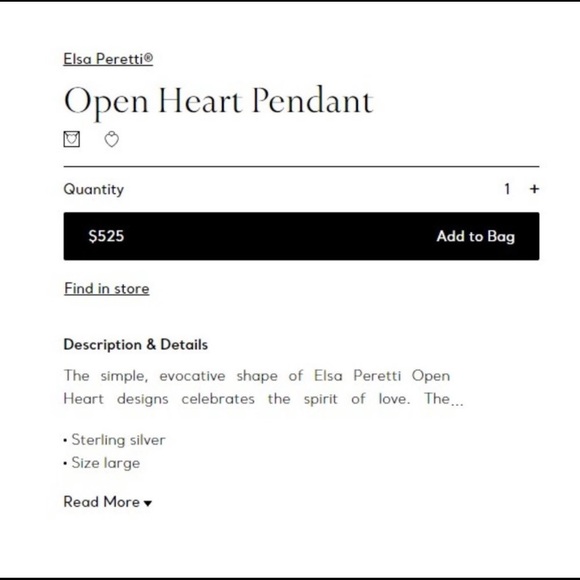 Tiffany&Co. TIFFANY LG PERETTI OPEN HEART NECKLACE - Picture 5 of 5